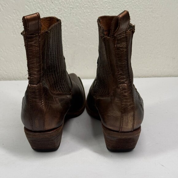 Frye Sacha Western Chelsea Boots Brown Leather Pointed Toe Size 7.5B - Picture 4 of 8